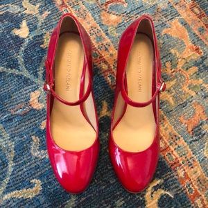 Red Mary Jane heels